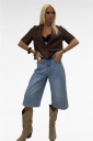 giacchina crop con manica corta sand